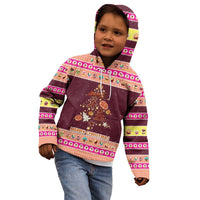 Christmas Cookie Kid Hoodie with Gingerbread Tree Candy Ornaments and Sweet Treat Pattern - Wonder Print Shop