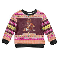 Christmas Cookie Kid Ugly Christmas Sweater with Gingerbread Tree Candy Ornaments and Sweet Treat Pattern - Wonder Print Shop