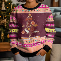 Christmas Cookie Kid Ugly Christmas Sweater with Gingerbread Tree Candy Ornaments and Sweet Treat Pattern - Wonder Print Shop
