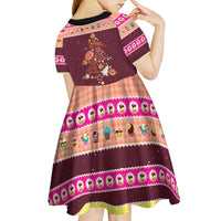 Christmas Cookie Kid Short Sleeve Dress with Gingerbread Tree Candy Ornaments and Sweet Treat Pattern - Wonder Print Shop