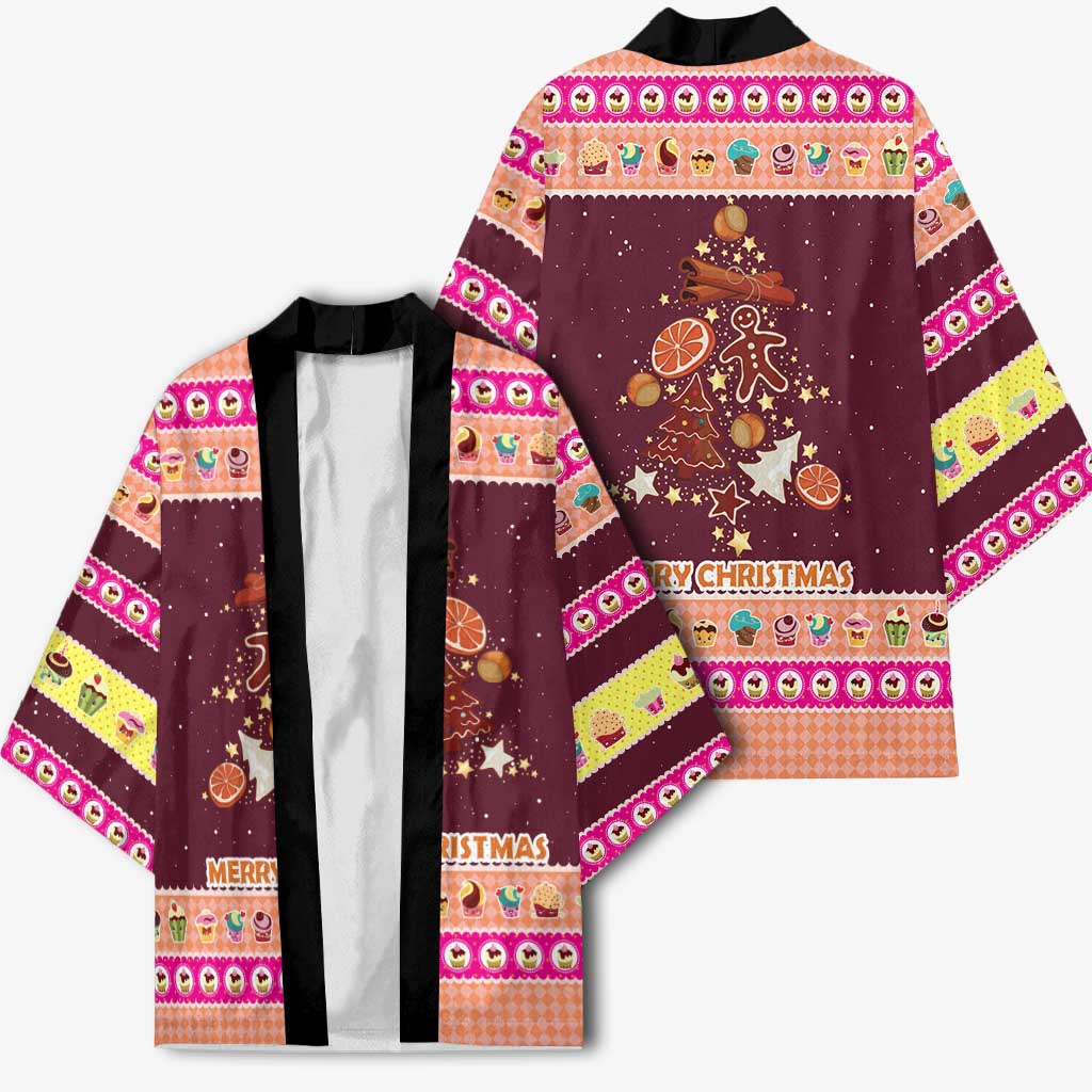 Christmas Cookie Kimono with Gingerbread Tree Candy Ornaments and Sweet Treat Pattern - Wonder Print Shop