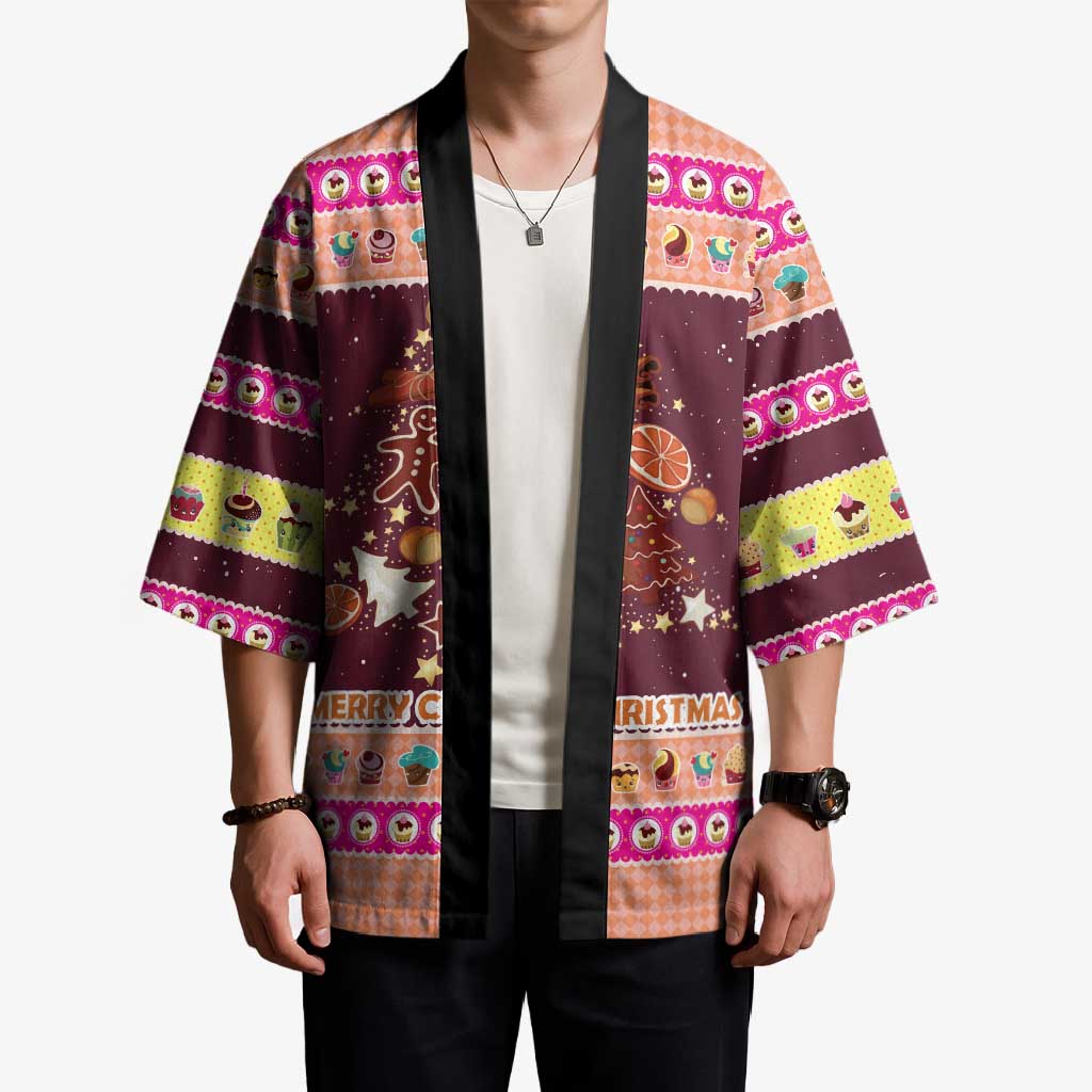 Christmas Cookie Kimono with Gingerbread Tree Candy Ornaments and Sweet Treat Pattern - Wonder Print Shop