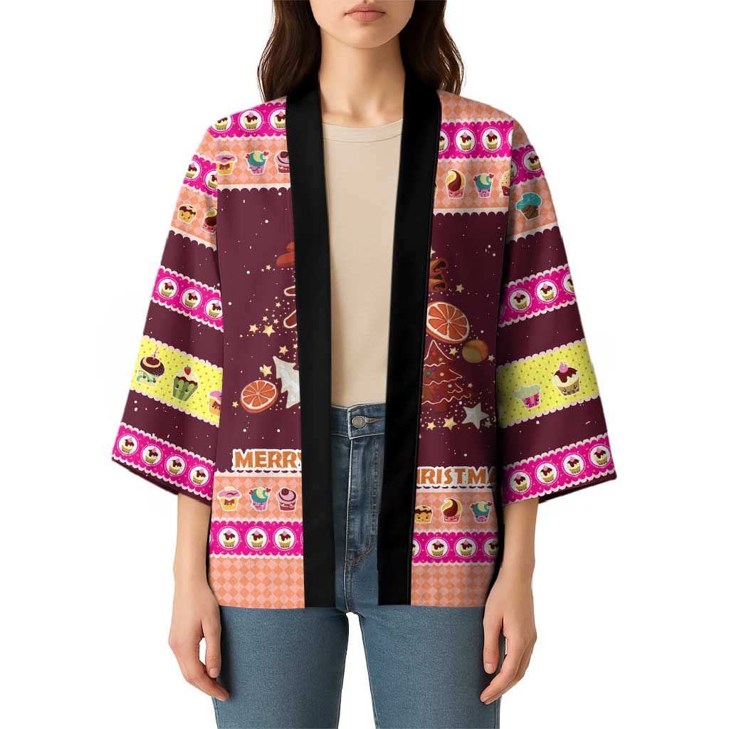 Christmas Cookie Kimono with Gingerbread Tree Candy Ornaments and Sweet Treat Pattern - Wonder Print Shop