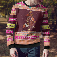 Christmas Cookie Ugly Christmas Sweater with Gingerbread Tree Candy Ornaments and Sweet Treat Pattern - Wonder Print Shop