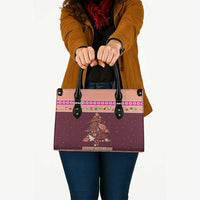 Christmas Cookie Leather Bag with Gingerbread Tree Candy Ornaments and Sweet Treat Pattern - Wonder Print Shop