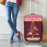 Christmas Cookie Luggage Cover with Gingerbread Tree Candy Ornaments and Sweet Treat Pattern - Wonder Print Shop