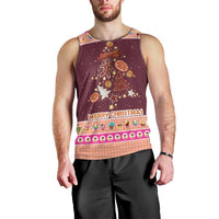 Christmas Cookie Men Tank Top with Gingerbread Tree Candy Ornaments and Sweet Treat Pattern - Wonder Print Shop