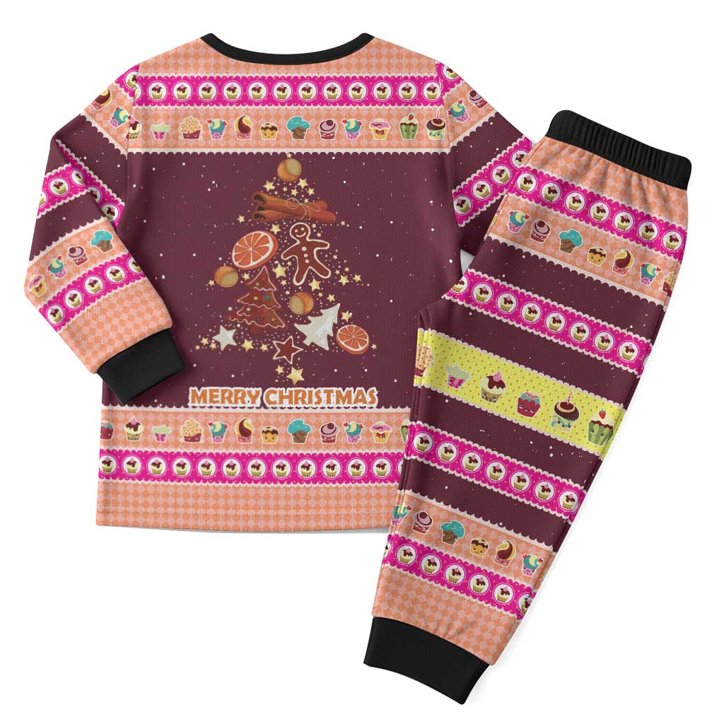 Christmas Cookie Christmas Pajama Set with Gingerbread Tree Candy Ornaments and Sweet Treat Pattern - Wonder Print Shop