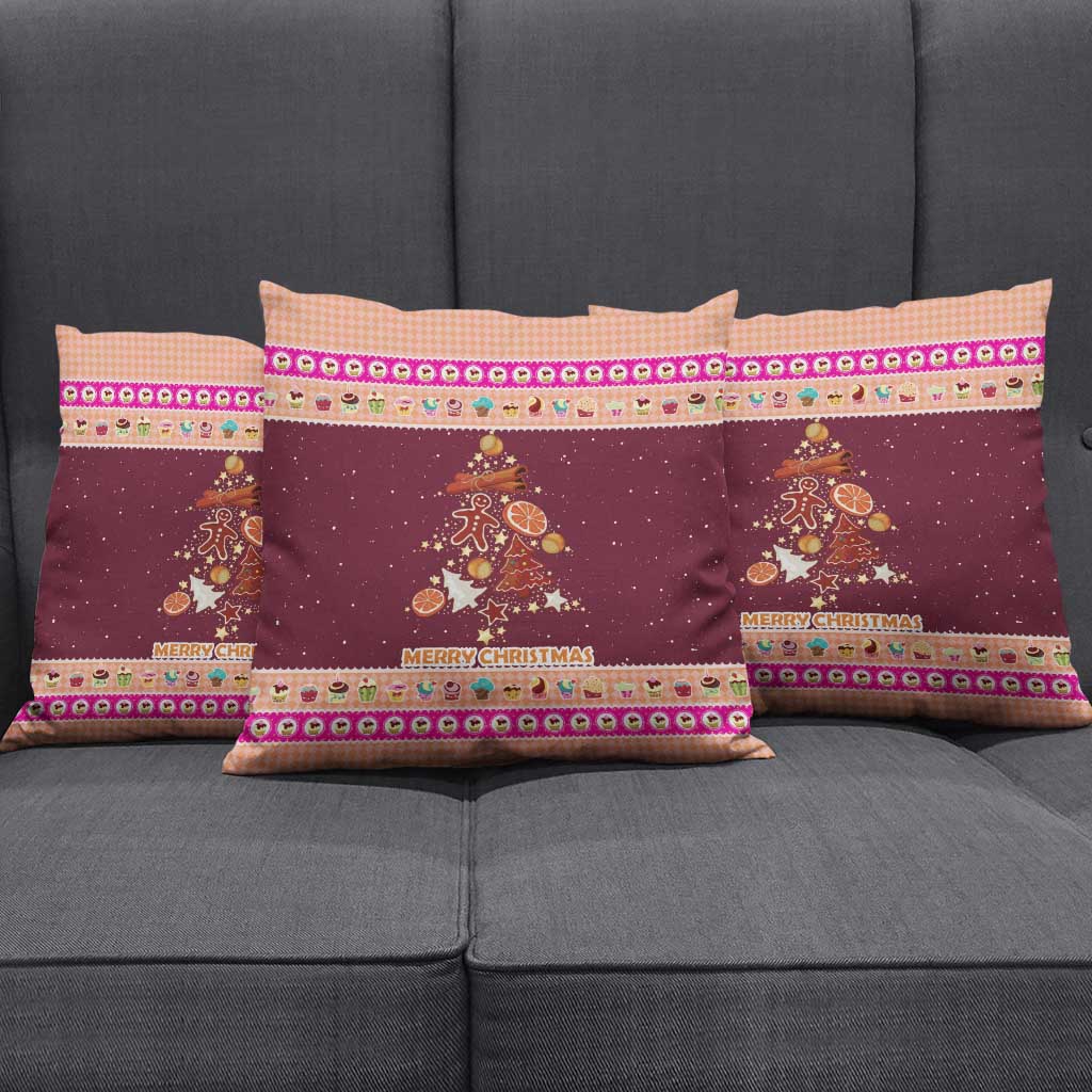 Christmas Cookie Pillow Cover with Gingerbread Tree Candy Ornaments and Sweet Treat Pattern - Wonder Print Shop