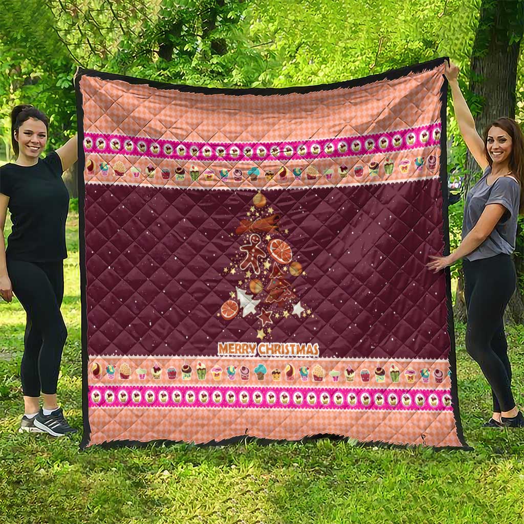 Christmas Cookie Quilt with Gingerbread Tree Candy Ornaments and Sweet Treat Pattern - Wonder Print Shop