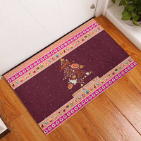 Christmas Cookie Rubber Doormat with Gingerbread Tree Candy Ornaments and Sweet Treat Pattern - Wonder Print Shop