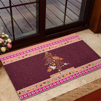 Christmas Cookie Rubber Doormat with Gingerbread Tree Candy Ornaments and Sweet Treat Pattern - Wonder Print Shop