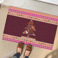 Christmas Cookie Rubber Doormat with Gingerbread Tree Candy Ornaments and Sweet Treat Pattern - Wonder Print Shop