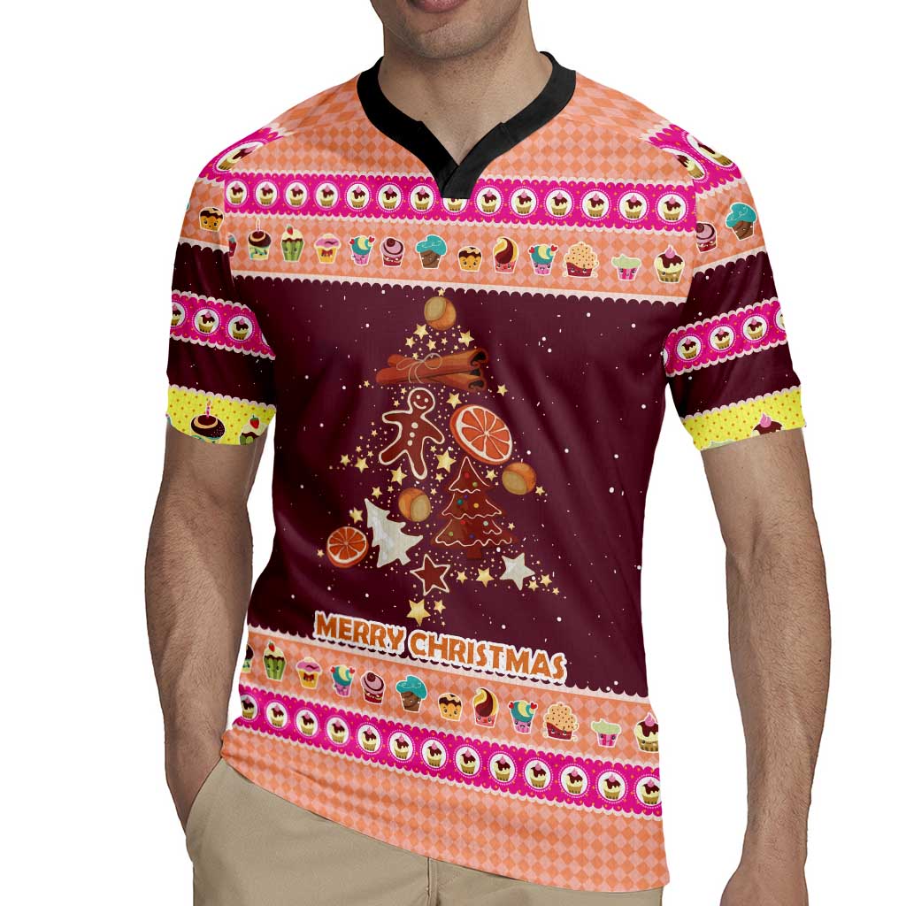 Christmas Cookie Rugby Jersey with Gingerbread Tree Candy Ornaments and Sweet Treat Pattern - Wonder Print Shop