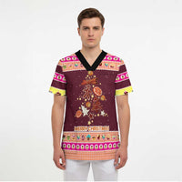 Christmas Cookie Scrub Top with Gingerbread Tree Candy Ornaments and Sweet Treat Pattern - Wonder Print Shop