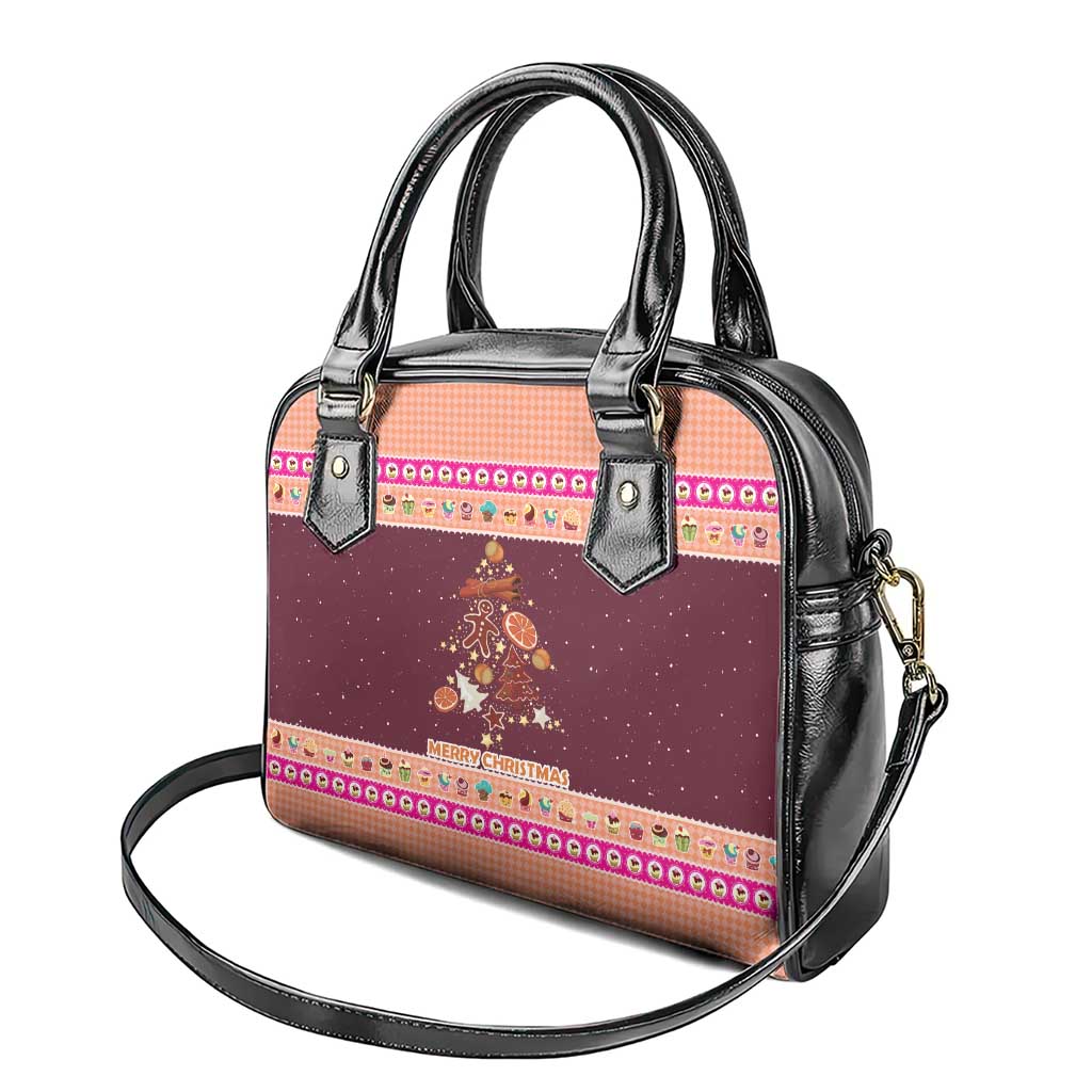 Christmas Cookie Shoulder Handbag with Gingerbread Tree Candy Ornaments and Sweet Treat Pattern - Wonder Print Shop