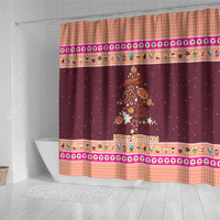Christmas Cookie Shower Curtain with Gingerbread Tree Candy Ornaments and Sweet Treat Pattern - Wonder Print Shop