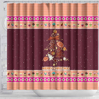 Christmas Cookie Shower Curtain with Gingerbread Tree Candy Ornaments and Sweet Treat Pattern - Wonder Print Shop