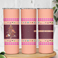 Christmas Cookie Skinny Tumbler with Gingerbread Tree Candy Ornaments and Sweet Treat Pattern - Wonder Print Shop