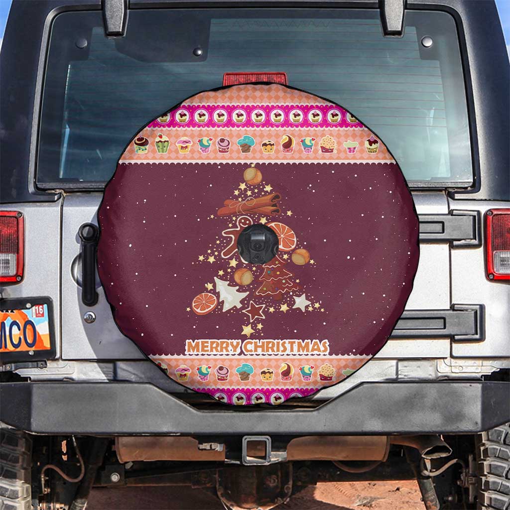 Christmas Cookie Spare Tire Cover with Gingerbread Tree Candy Ornaments and Sweet Treat Pattern - Wonder Print Shop