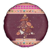 Christmas Cookie Spare Tire Cover with Gingerbread Tree Candy Ornaments and Sweet Treat Pattern - Wonder Print Shop