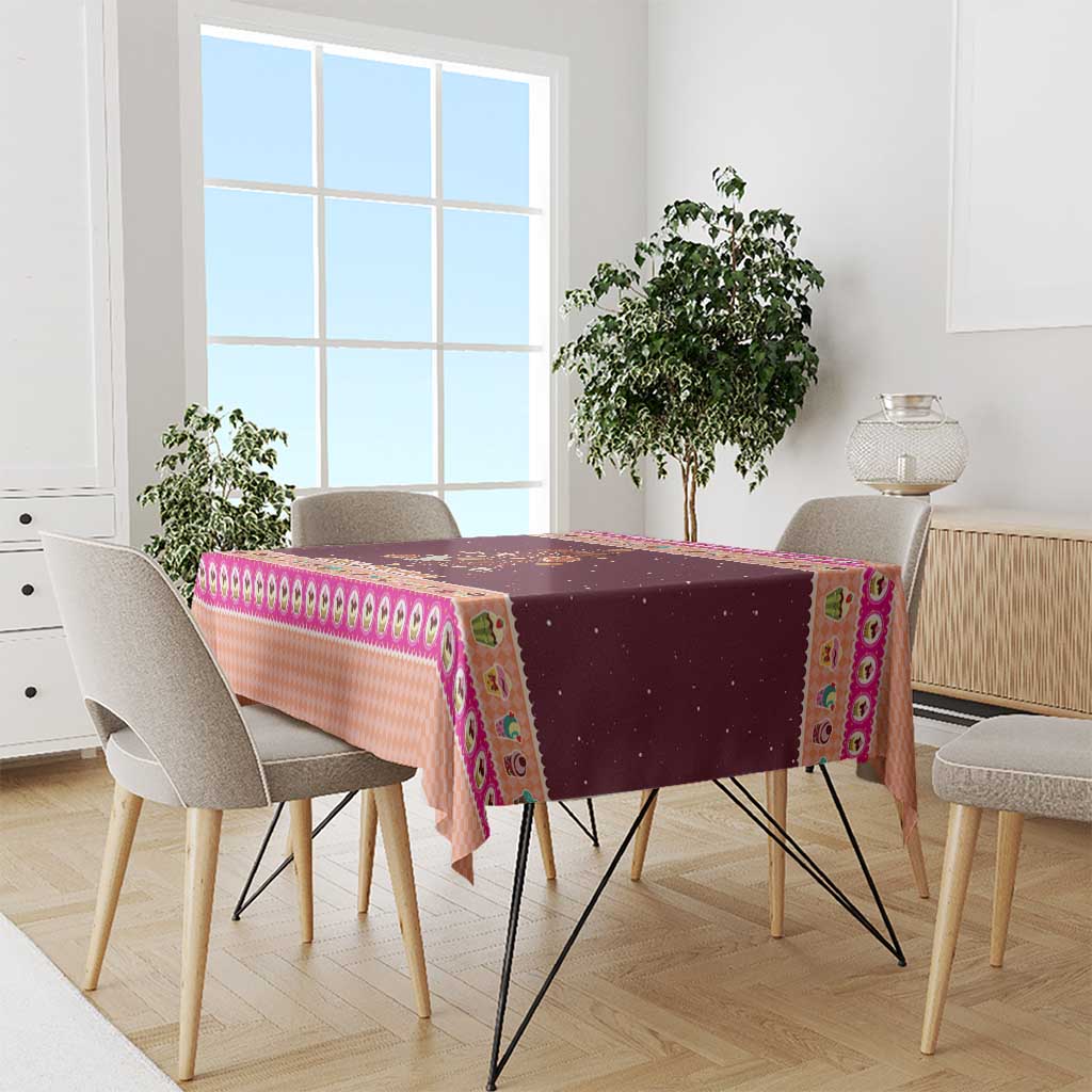 Christmas Cookie Tablecloth with Gingerbread Tree Candy Ornaments and Sweet Treat Pattern - Wonder Print Shop