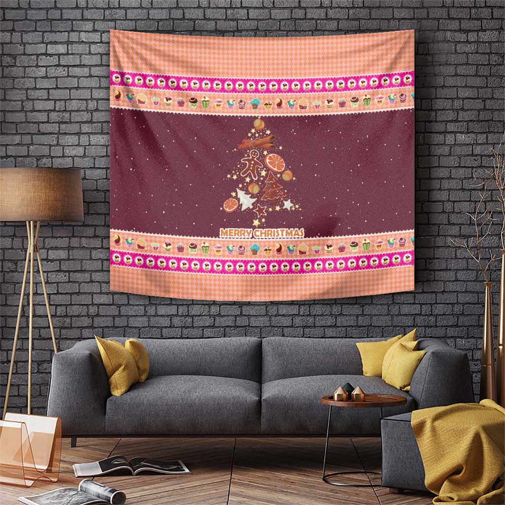 Christmas Cookie Tapestry with Gingerbread Tree Candy Ornaments and Sweet Treat Pattern - Wonder Print Shop