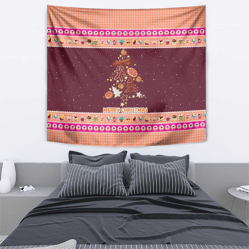 Christmas Cookie Tapestry with Gingerbread Tree Candy Ornaments and Sweet Treat Pattern - Wonder Print Shop