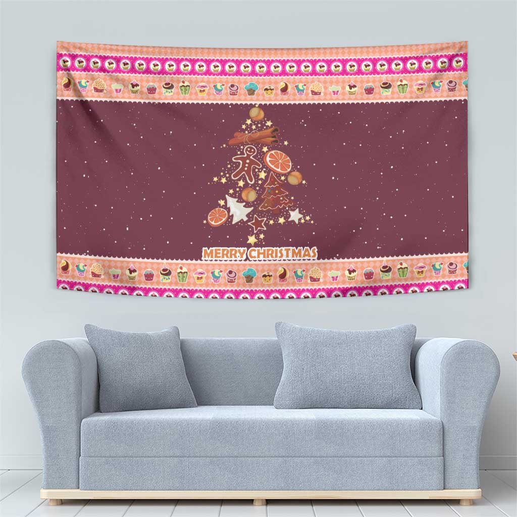 Christmas Cookie Tapestry with Gingerbread Tree Candy Ornaments and Sweet Treat Pattern - Wonder Print Shop