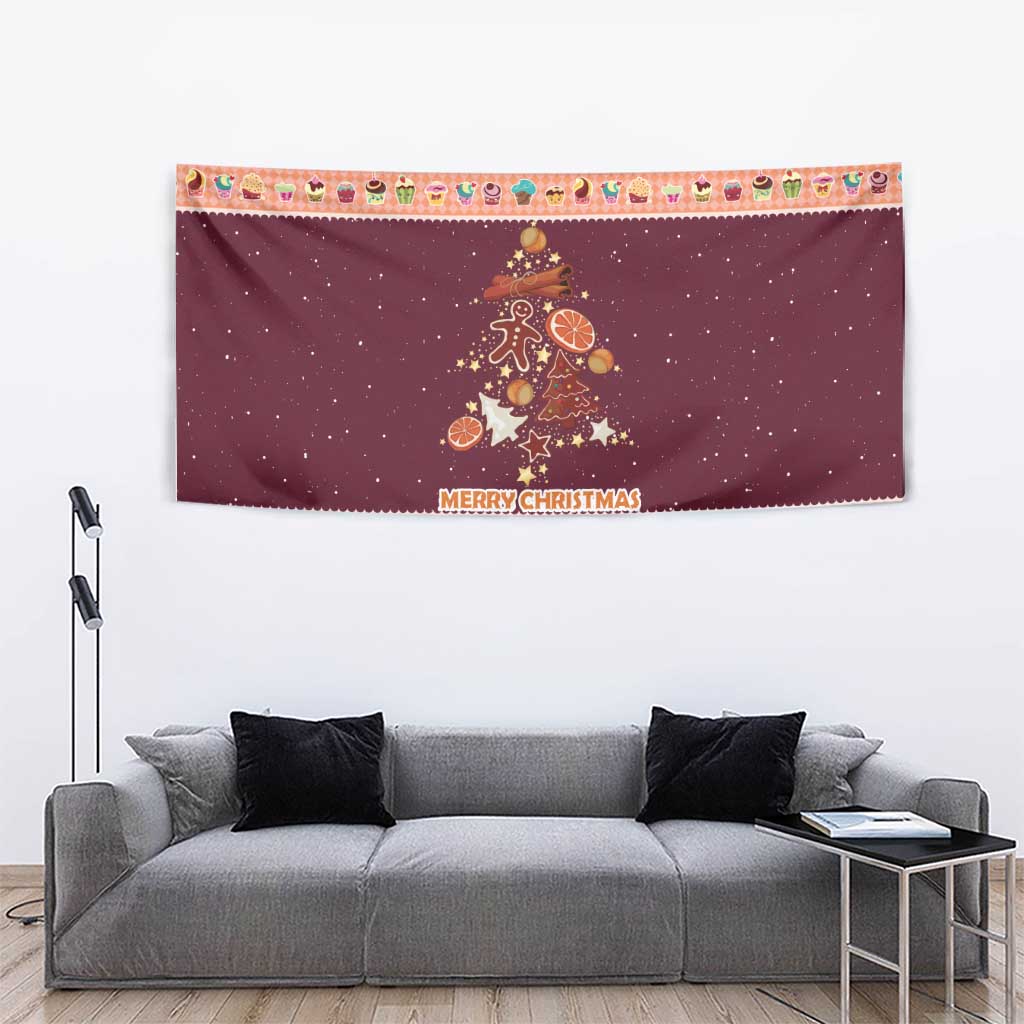 Christmas Cookie Tapestry with Gingerbread Tree Candy Ornaments and Sweet Treat Pattern - Wonder Print Shop