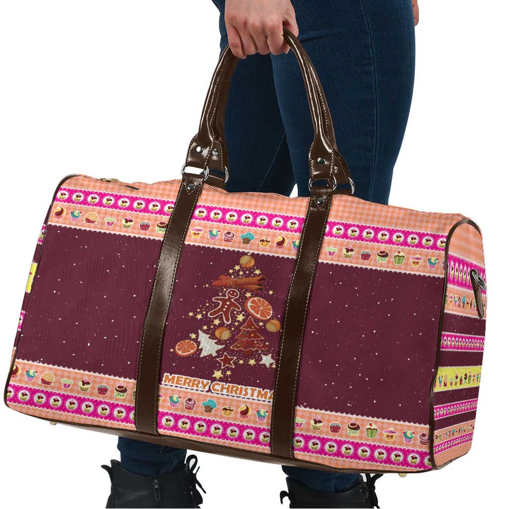 Christmas Cookie Travel Bag with Gingerbread Tree Candy Ornaments and Sweet Treat Pattern - Wonder Print Shop