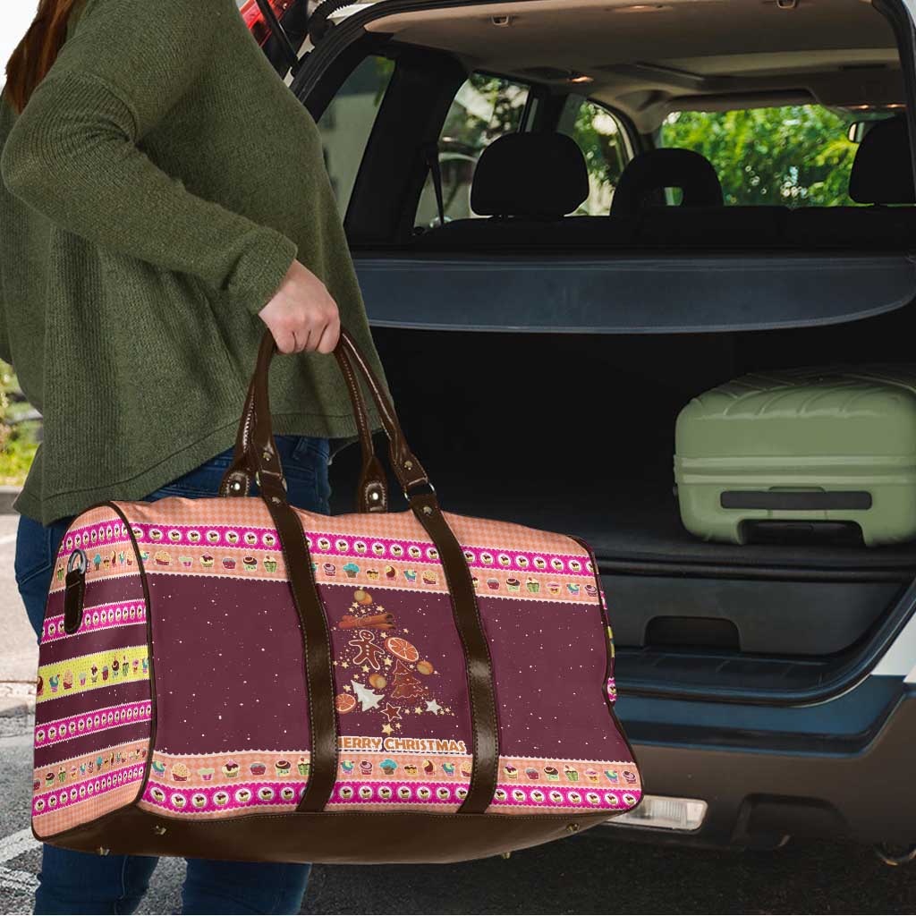 Christmas Cookie Travel Bag with Gingerbread Tree Candy Ornaments and Sweet Treat Pattern - Wonder Print Shop