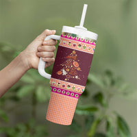 Christmas Cookie Tumbler With Handle with Gingerbread Tree Candy Ornaments and Sweet Treat Pattern - Wonder Print Shop