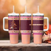 Christmas Cookie Tumbler With Handle with Gingerbread Tree Candy Ornaments and Sweet Treat Pattern - Wonder Print Shop