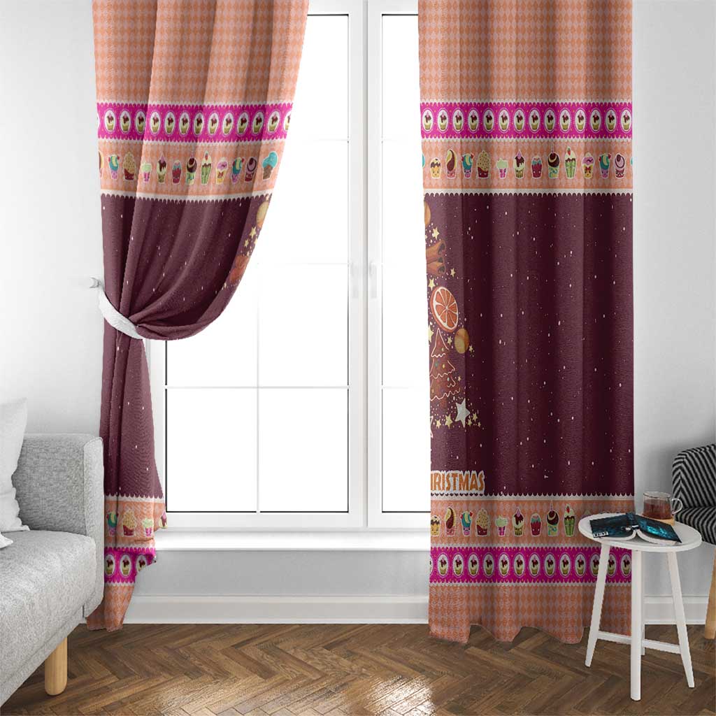 Christmas Cookie Window Curtain with Gingerbread Tree Candy Ornaments and Sweet Treat Pattern - Wonder Print Shop