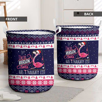 Flamingo I Am The Reason Santa Has A Naughty Christmas Laundry Basket Xmas Holiday Patterns - Wonder Print Shop
