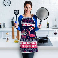 Flamingo I Am The Reason Santa Has A Naughty Christmas Apron Xmas Holiday Patterns - Wonder Print Shop