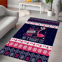 Flamingo I Am The Reason Santa Has A Naughty Christmas Area Rug Xmas Holiday Patterns - Wonder Print Shop