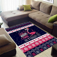 Flamingo I Am The Reason Santa Has A Naughty Christmas Area Rug Xmas Holiday Patterns - Wonder Print Shop