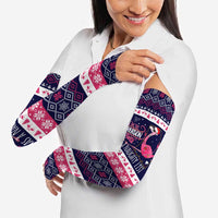 Flamingo I Am The Reason Santa Has A Naughty Christmas Arm Sleeves Xmas Holiday Patterns - Wonder Print Shop