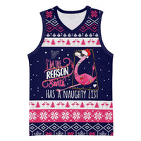Flamingo I Am The Reason Santa Has A Naughty Christmas Basketball Jersey Xmas Holiday Patterns - Wonder Print Shop