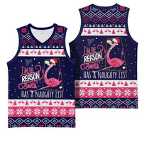 Flamingo I Am The Reason Santa Has A Naughty Christmas Basketball Jersey Xmas Holiday Patterns - Wonder Print Shop