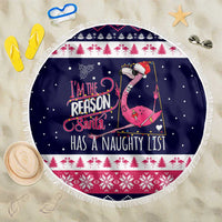 Flamingo I Am The Reason Santa Has A Naughty Christmas Beach Blanket Xmas Holiday Patterns - Wonder Print Shop
