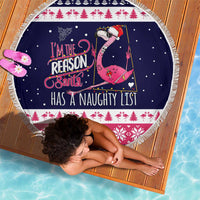 Flamingo I Am The Reason Santa Has A Naughty Christmas Beach Blanket Xmas Holiday Patterns - Wonder Print Shop