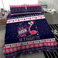 Flamingo I Am The Reason Santa Has A Naughty Christmas Bedding Set Xmas Holiday Patterns - Wonder Print Shop