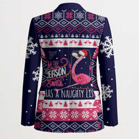 Flamingo I Am The Reason Santa Has A Naughty Christmas Blazer Xmas Holiday Patterns - Wonder Print Shop