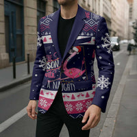 Flamingo I Am The Reason Santa Has A Naughty Christmas Blazer Xmas Holiday Patterns - Wonder Print Shop