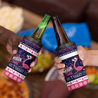 Flamingo I Am The Reason Santa Has A Naughty Christmas 4 in 1 Can Cooler Tumbler Xmas Holiday Patterns - Wonder Print Shop