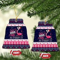 Flamingo I Am The Reason Santa Has A Naughty Christmas Ceramic Ornament Xmas Holiday Patterns - Wonder Print Shop