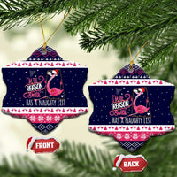 Flamingo I Am The Reason Santa Has A Naughty Christmas Ceramic Ornament Xmas Holiday Patterns - Wonder Print Shop